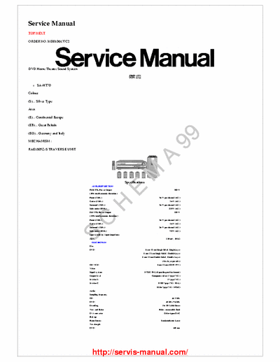 Panasonic SA-H70 Panasonic SA-H70 service manual